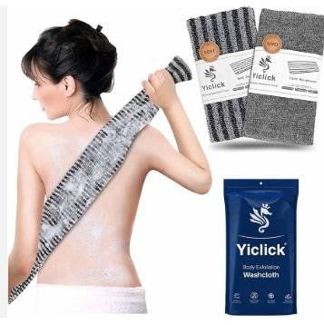 Yiclick Exfoliating Washcloth Towel - Body Scrubber Exfoliator, Loofah Sponge Net Sponge Rag - Back Scrubber